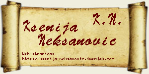 Ksenija Nekšanović vizit kartica